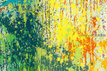 泼溅颜料构成的活力涂鸦墙