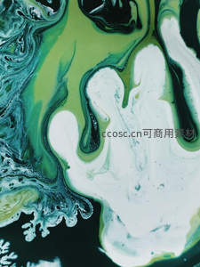 绿白流体艺术特写