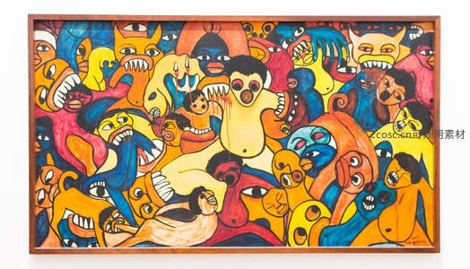 超现实主义群像怪诞表情画作