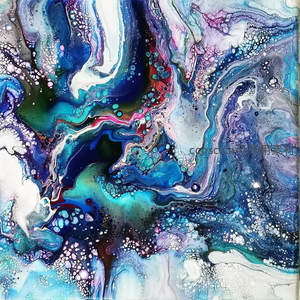 蓝紫交融的宇宙星云，流动的梦幻画卷