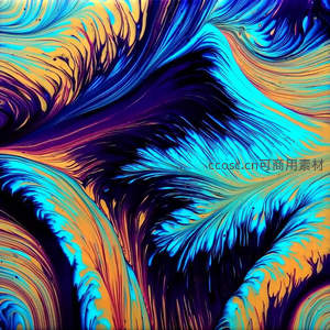 蓝橙撞色流体动态之美