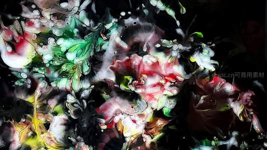 墨彩花卉抽象画