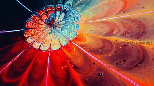 彩虹花瓣光束绽放