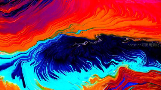 炽焰与深海交融的抽象流体艺术