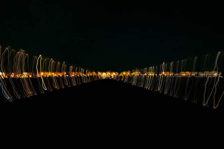 夜景长曝光光轨城市天际线