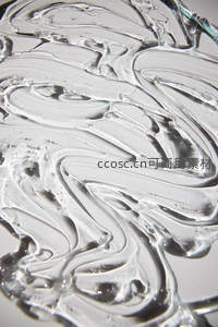 透明凝胶流动纹理特写