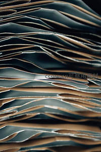 波浪形纸板层叠结构，抽象纹理艺术感强