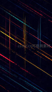 深蓝背景上的彩色光轨抽象图