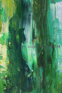 绿色交响曲：抽象画布上的生命律动