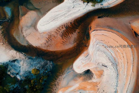 航拍大地纹理如抽象画作