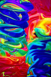 霓虹色流体艺术，梦幻般的色彩漩涡
