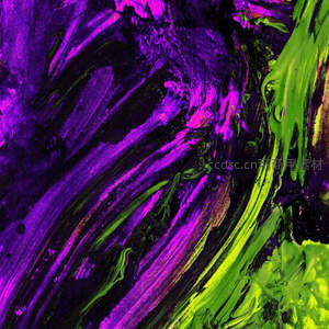 紫绿交融的抽象艺术画布