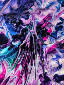 霓虹幻彩的液态宇宙