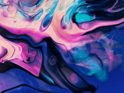梦幻紫蓝流体艺术，色彩交融如星云