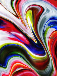 彩虹漩涡流体画，色彩层叠如梦境