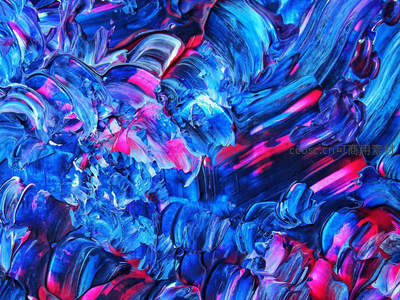 蓝粉交融的油画质感纹理