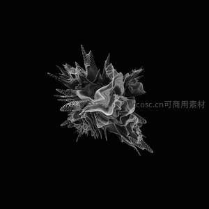 数字粒子构成的抽象花朵