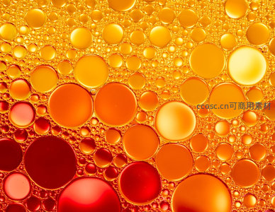油水混合微观气泡橙红纹理