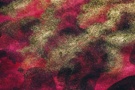 如星河般璀璨的红金泼墨画布