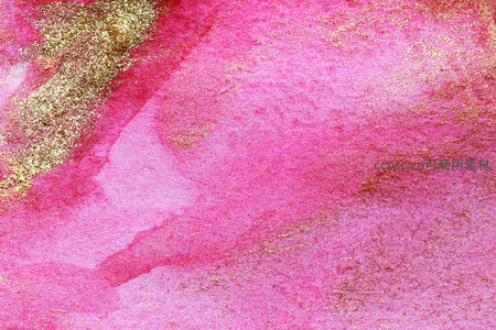 柔粉水彩底纹搭配零星金箔装饰