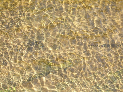 金色阳光下溪流潺潺的纹理