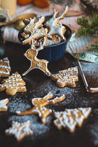 姜饼饼干创意摆拍，圣诞美食诱惑