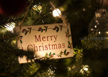 复古风格圣诞祝福卡片挂饰