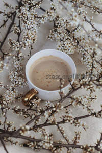 咖啡与花枝，春日惬意时光