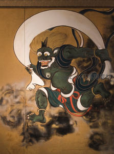 日本传统屏风画中的雷神威猛形象