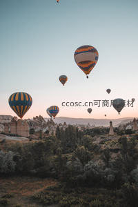 卡帕多奇亚热气球日出升空梦幻场景