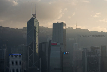 香港中银大厦与环球贸易广场晨曦航拍