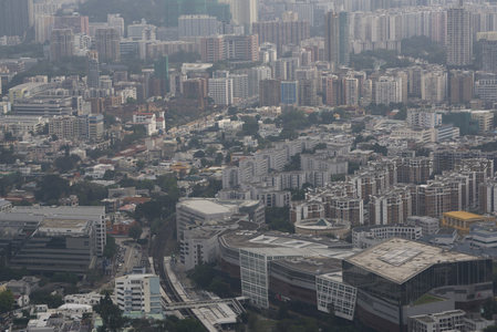 九龙城区商业与住宅混合地带航拍图景