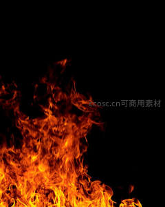 燎原之势：底部熊熊烈火向上蔓延，炽热翻滚中尽显毁灭与重生之力