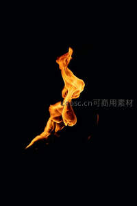 孤焰独立于虚空，柔韧曲线似书法笔触，光与热的纯粹表达