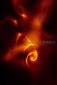 抽象火焰漩涡特写，炽热核心如星云旋转，暗红渐变弥漫四周