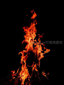 纯黑背景中烈焰腾空，抽象火焰形态如凤凰涅槃般炽烈