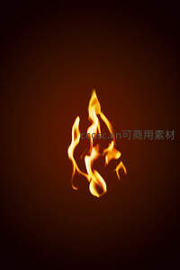 孤焰跃动于暖棕渐变背景中，纤细火苗向上伸展如生命律动