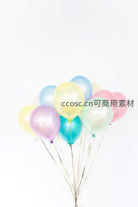 马卡龙色系气球束简约清新背景装饰